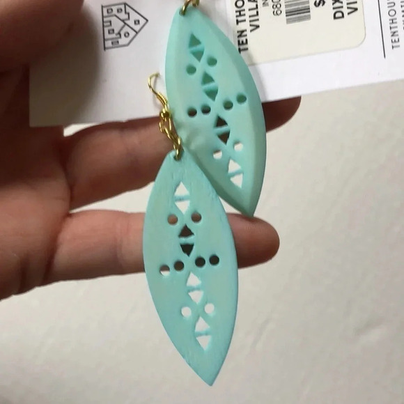 Turquoise  Drop Earrings - Picture 3 of 4